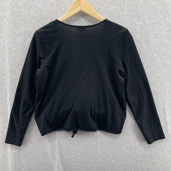 J. Jill Cardigan Top Womens Medium Black Cotton Modal Blend Knot Front - Picture 4 of 8